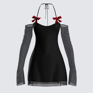 Finesse Ginny Black Mesh Mini Dress